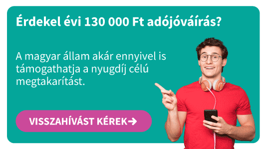 Érdekelne évi 130 000 Ft adójóváírás? A magyar állam akár ennyivel is támogathatja a nyugdíjcélú megtakarítást. Visszahívást kérek!